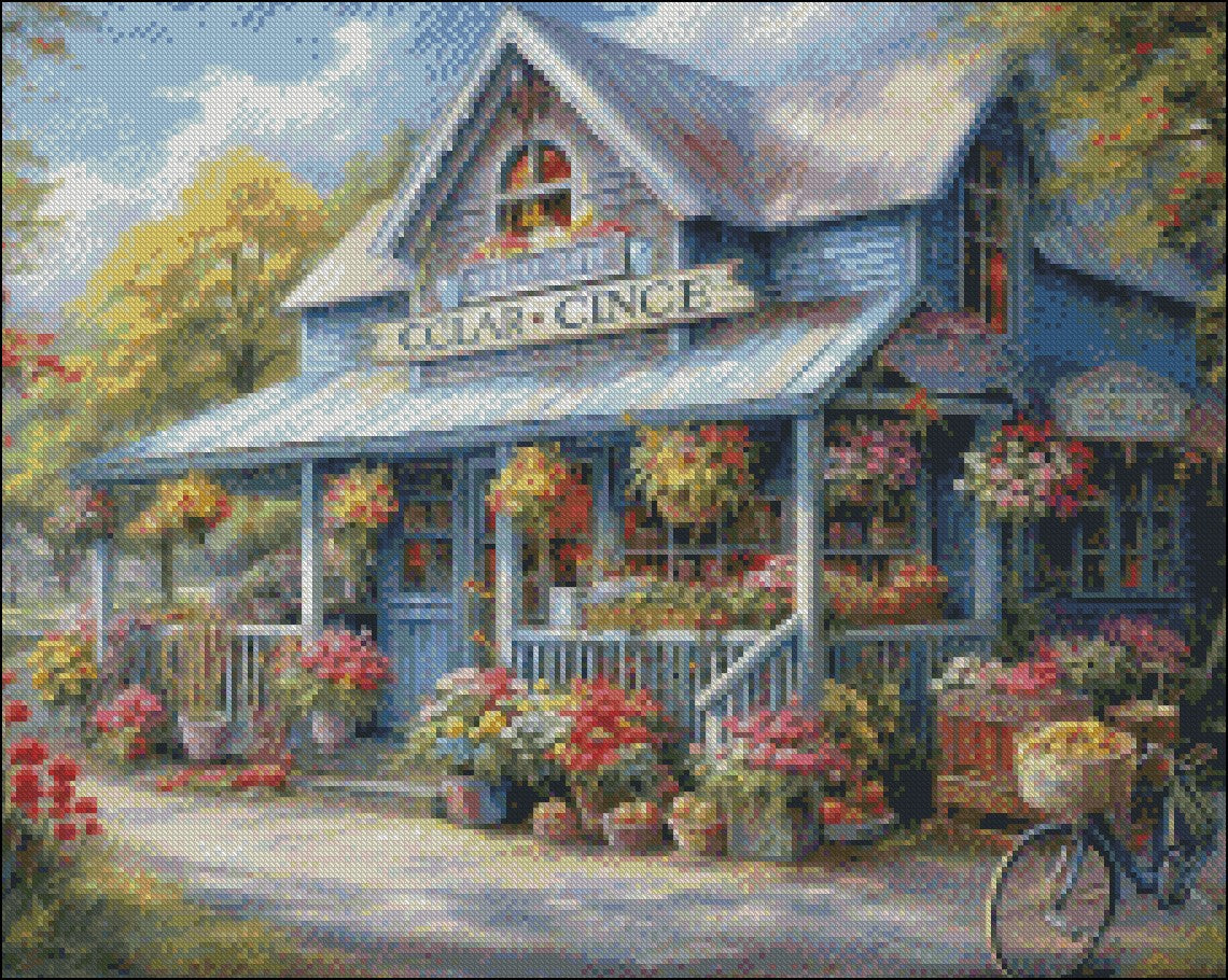 Country Store - Counted Cross Stitch Patterns Embroidery Crafts Needlework DIY Chart DMC Color