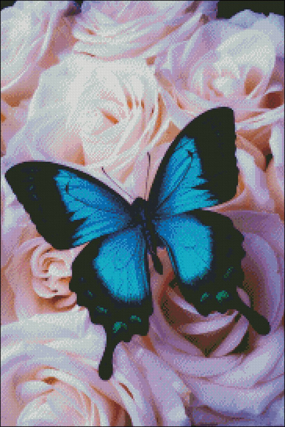 Butterfly Flowers 25 - Counted Cross Stitch Patterns Embroidery Crafts Needlework DIY Chart DMC Color