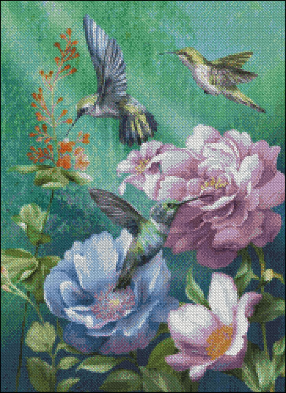 Hummingbird Garden II Counted Cross Stitch Patterns Embroidery Craft