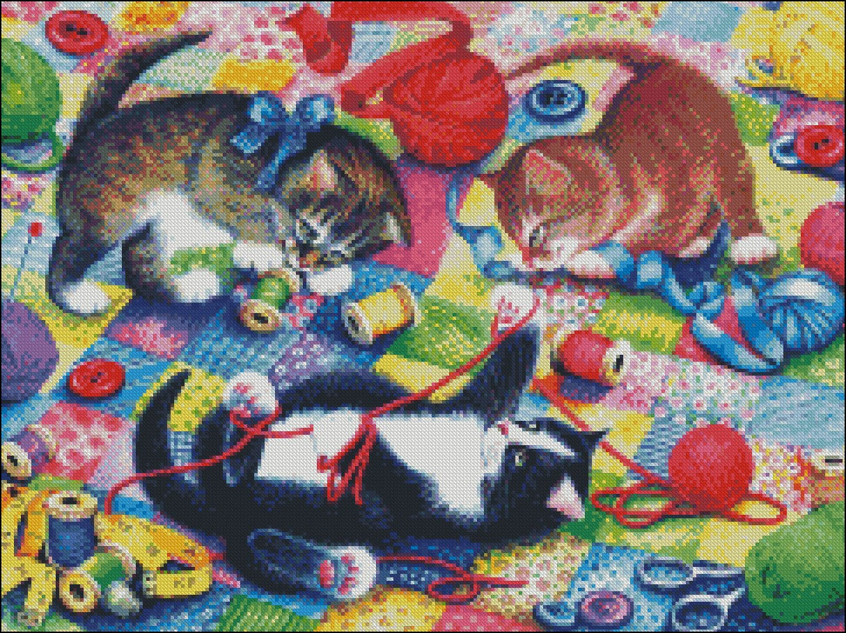 Cat Collection 2-7 - Counted Cross Stitch Patterns Embroidery Crafts Needlework DIY Chart DMC Color