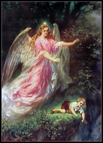 Guardian Angel 10 - Counted Cross Stitch Patterns Embroidery Crafts Needlework DIY Chart DMC Color