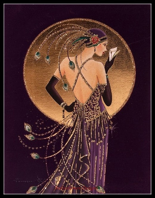 Art Deco Lady 9 - Counted Cross Stitch Patterns Embroidery Crafts Needlework DIY Chart DMC Color