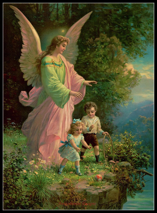 Guardian Angel 12 - Counted Cross Stitch Patterns Embroidery Crafts Needlework DIY Chart DMC Color