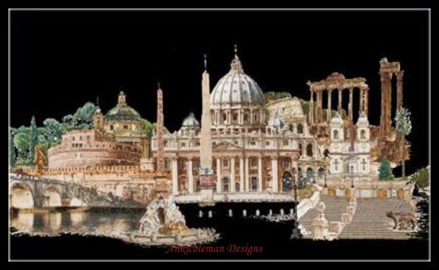 Rome - Counted Cross Stitch Patterns Embroidery Crafts Needlework DIY Chart DMC Color