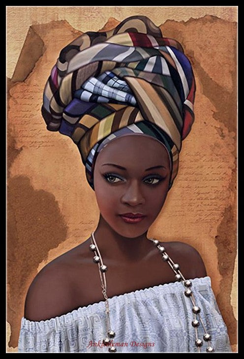 African in White - Counted Cross Stitch Patterns Embroidery Crafts Needlework DIY Chart DMC Color