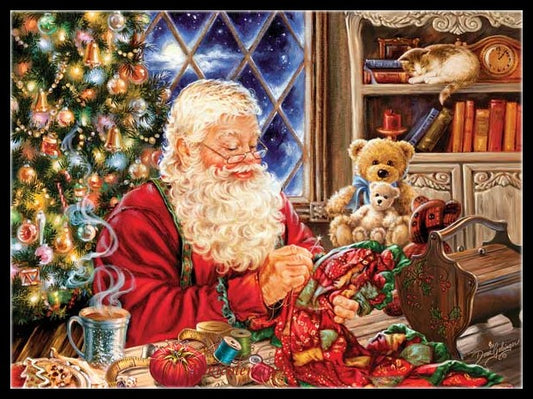 Santa Sew Sweet - Counted Cross Stitch Patterns Embroidery Crafts Needlework DIY Chart DMC Color