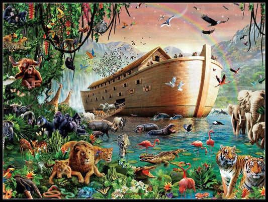 Noah's Ark - Counted Cross Stitch Patterns Embroidery Crafts Needlework DIY Chart DMC Color