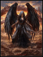Black Angel - Counted Cross Stitch Patterns Embroidery Crafts Needlework DIY Chart DMC Color