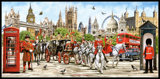 Pride of London - Counted Cross Stitch Patterns Embroidery Crafts Needlework DIY Chart DMC Color