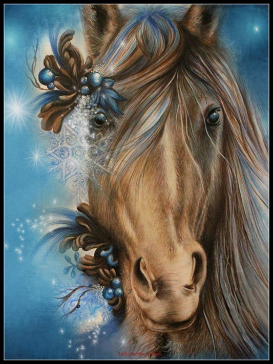 Pretty Horse 3 - Counted Cross Stitch Patterns Embroidery Crafts Needlework DIY Chart DMC Color