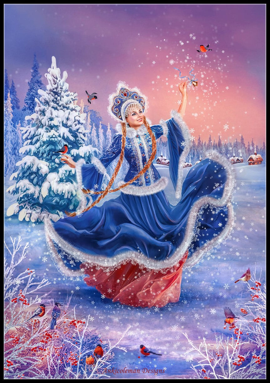 The Snow Maiden - Counted Cross Stitch Patterns Embroidery Crafts Needlework DIY Chart DMC Color