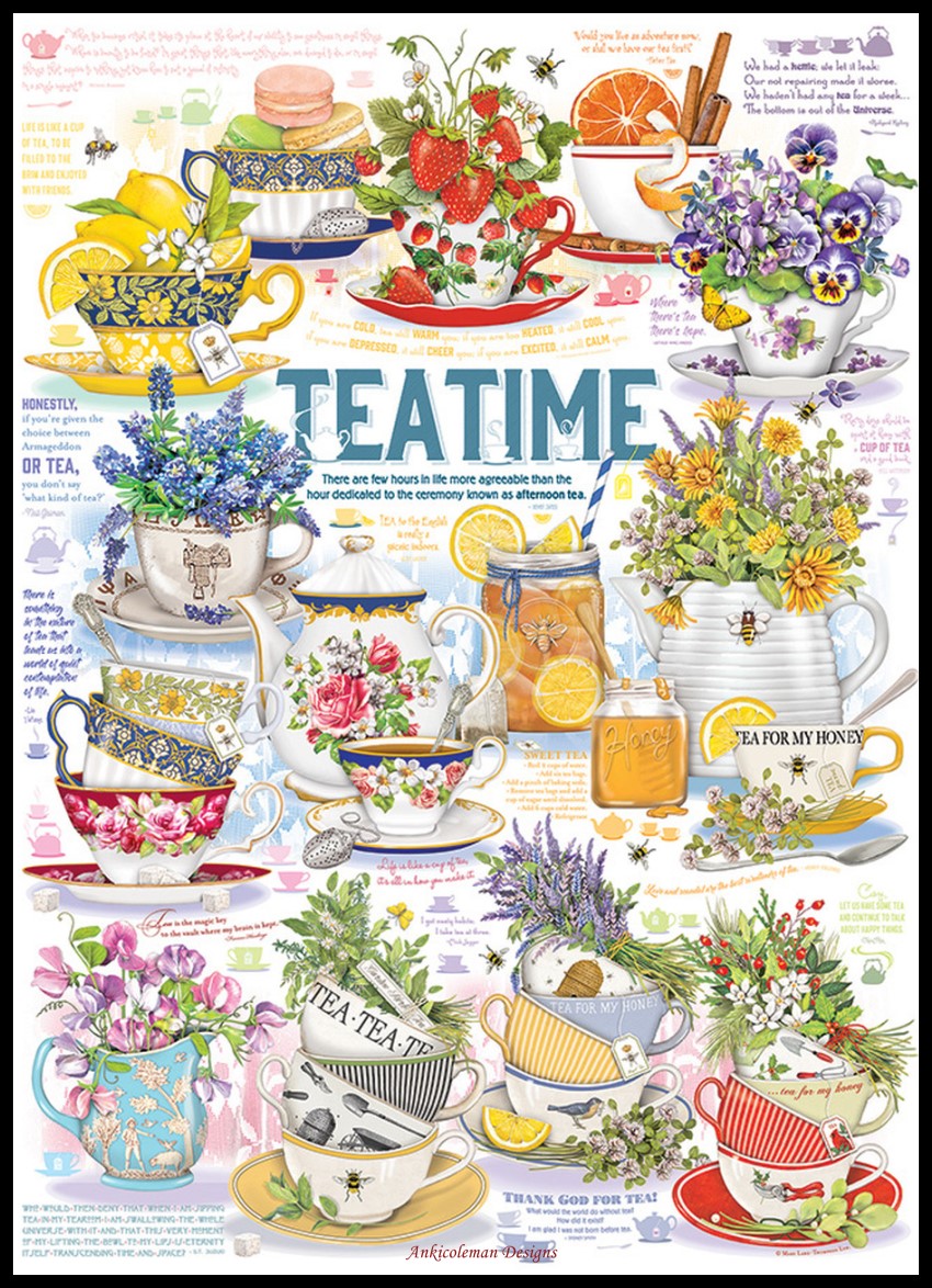 Tea Time 4 - Counted Cross Stitch Patterns Embroidery Crafts Needlework DIY Chart DMC Color