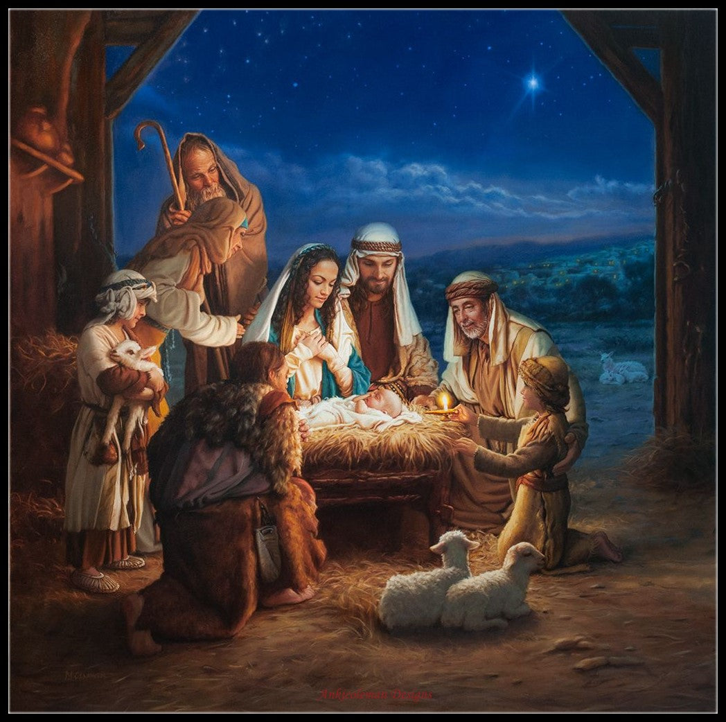 Holy Night - Counted Cross Stitch Patterns Embroidery Crafts Needlework DIY Chart DMC Color