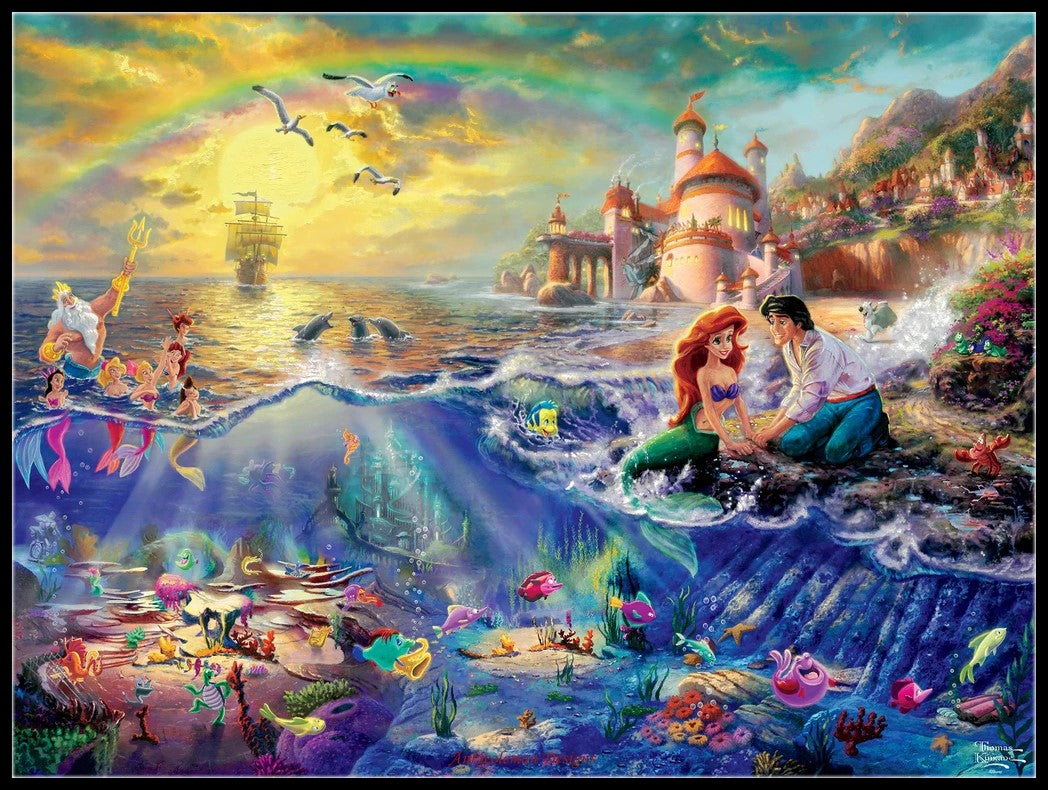 The Little Mermaid - Counted Cross Stitch Patterns Embroidery Crafts Needlework DIY Chart DMC Color