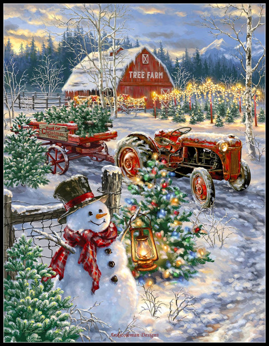 Christmas Snowman 3 - Counted Cross Stitch Patterns Embroidery Crafts Needlework DIY Chart DMC Color