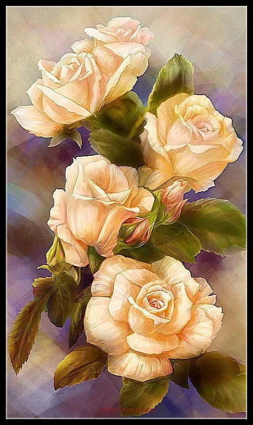 Yellow Roses 3 - Counted Cross Stitch Patterns Embroidery Crafts Needlework DIY Chart DMC Color