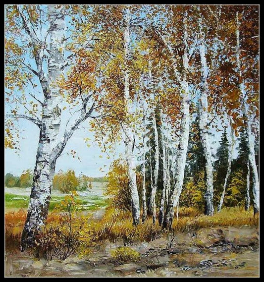 Russia Seasons Scenery 1 - Counted Cross Stitch Patterns Embroidery Crafts Needlework DIY Chart DMC Color