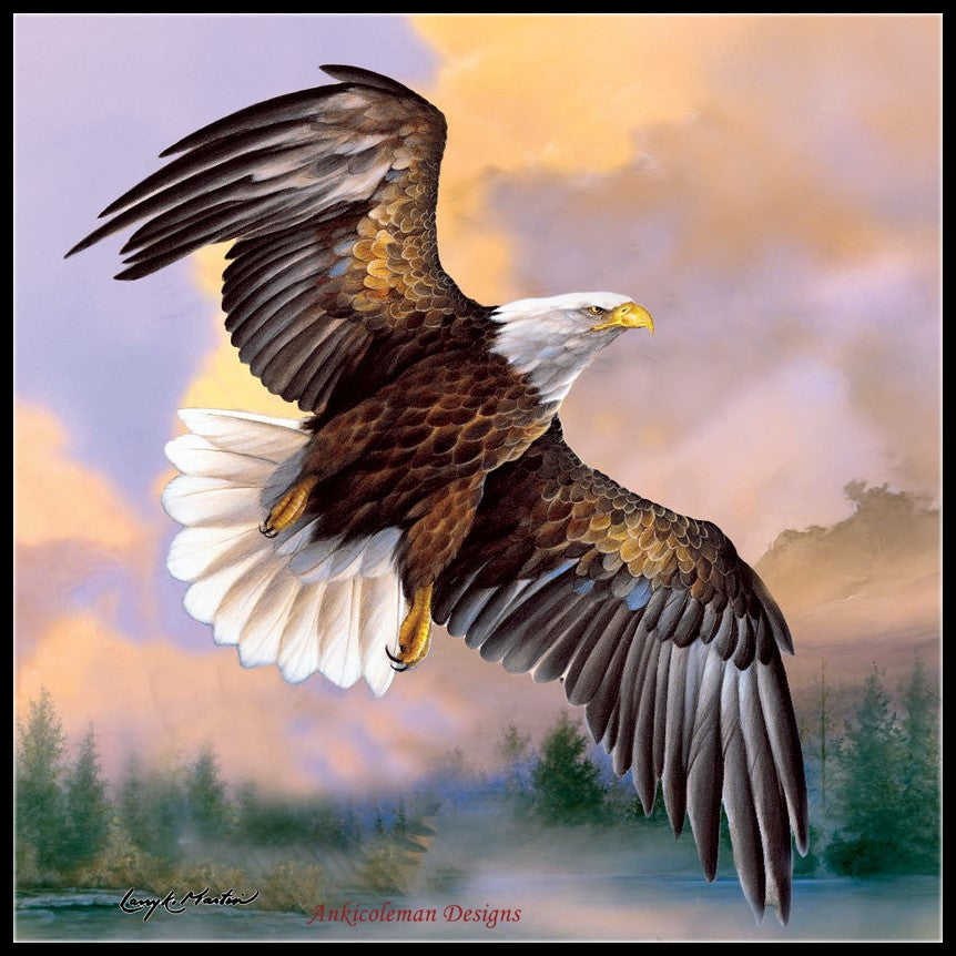 Flying Eagle - Counted Cross Stitch Patterns Embroidery Crafts Needlework DIY Chart DMC Color