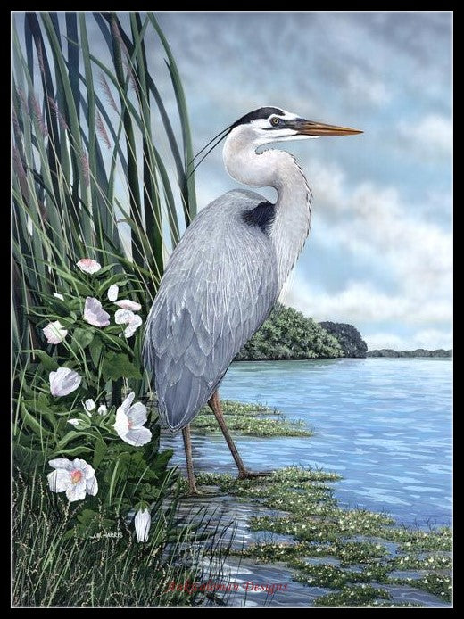 Heron 3 - Counted Cross Stitch Patterns Embroidery Crafts Needlework DIY Chart DMC Color