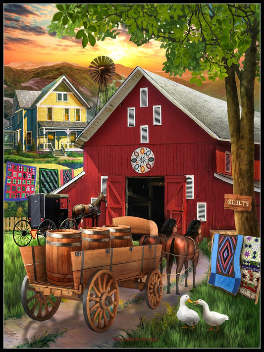 Amish Paradise - Counted Cross Stitch Patterns Embroidery Crafts Needlework DIY Chart DMC Color