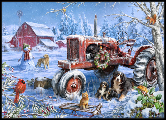 Christmas on the Farm - Counted Cross Stitch Patterns Embroidery Crafts Needlework DIY Chart DMC Color