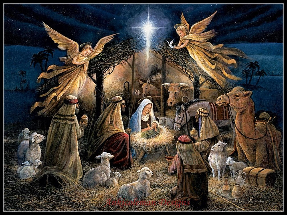 The Nativity - Counted Cross Stitch Patterns Embroidery Crafts Needlework DIY Chart DMC Color