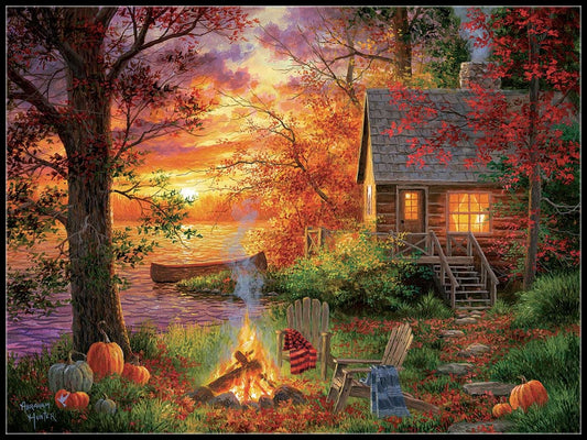 Sunset Serenity - Counted Cross Stitch Patterns Embroidery Crafts Needlework DIY Chart DMC Color