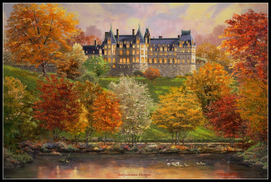 Biltmore in the Fall - Counted Cross Stitch Patterns Embroidery Crafts Needlework DIY Chart DMC Color