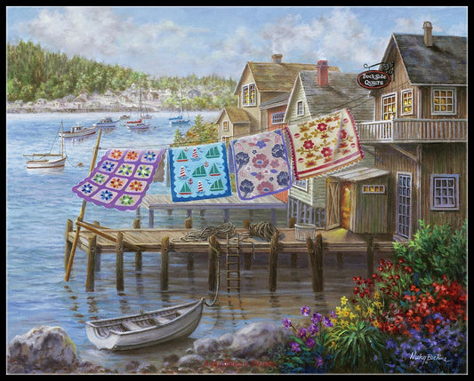 Dock Side Quilts - Counted Cross Stitch Patterns Embroidery Crafts Needlework DIY Chart DMC Color