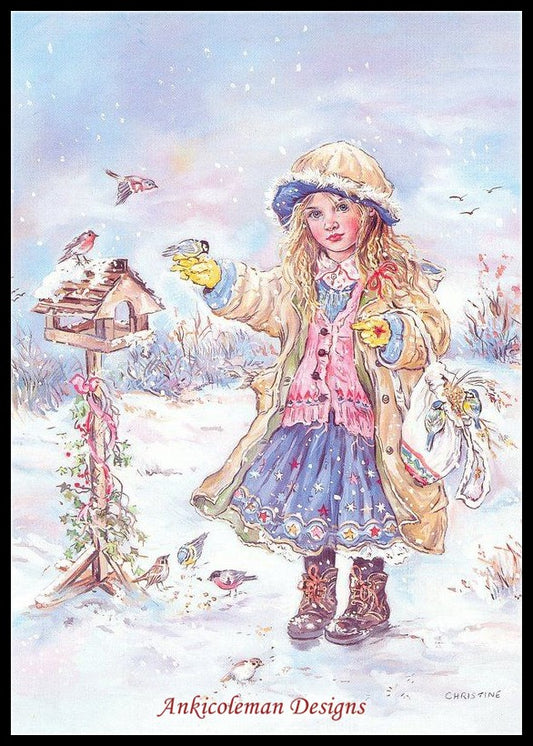 Winter Visitors - Counted Cross Stitch Patterns Embroidery Crafts Needlework DIY Chart DMC Color