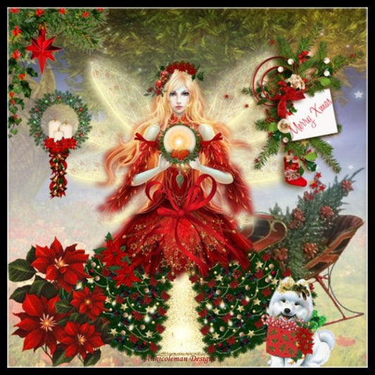 Christmas Fairy - Counted Cross Stitch Patterns Embroidery Crafts Needlework DIY Chart DMC Color