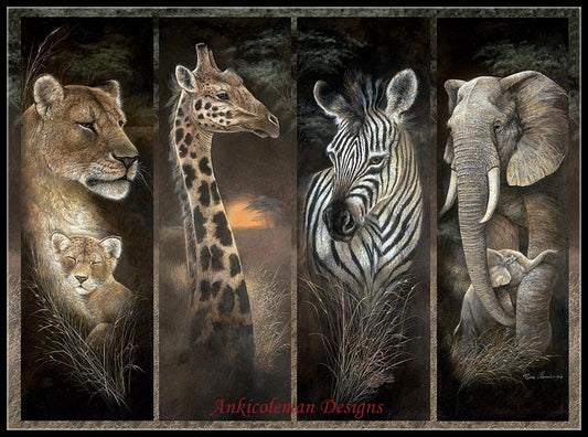 Pride of Africa - Counted Cross Stitch Patterns Embroidery Crafts Needlework DIY Chart DMC Color