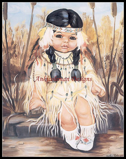 The Cherokee Child - Counted Cross Stitch Patterns Embroidery Crafts Needlework DIY Chart DMC Color