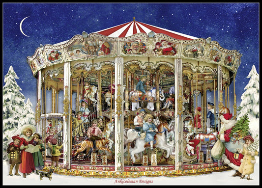 The Christmas Carousel - Counted Cross Stitch Patterns Embroidery Crafts Needlework DIY Chart DMC Color