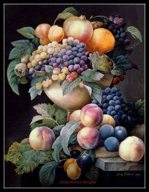 Still Life of Fruit 2 - Counted Cross Stitch Patterns Embroidery Crafts Needlework DIY Chart DMC Color