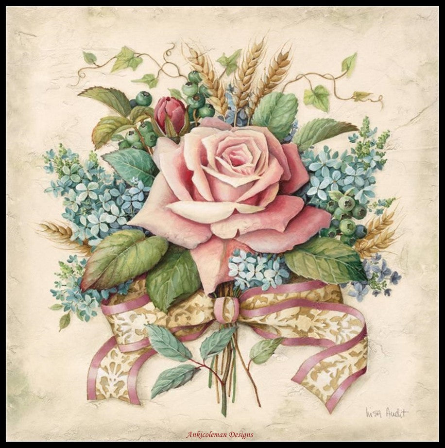 Rose Bouquet 2 - Counted Cross Stitch Patterns Embroidery Crafts Needlework DIY Chart DMC Color