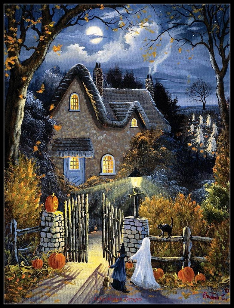 Tess's Halloween - Counted Cross Stitch Patterns Embroidery Crafts Needlework DIY Chart DMC Color