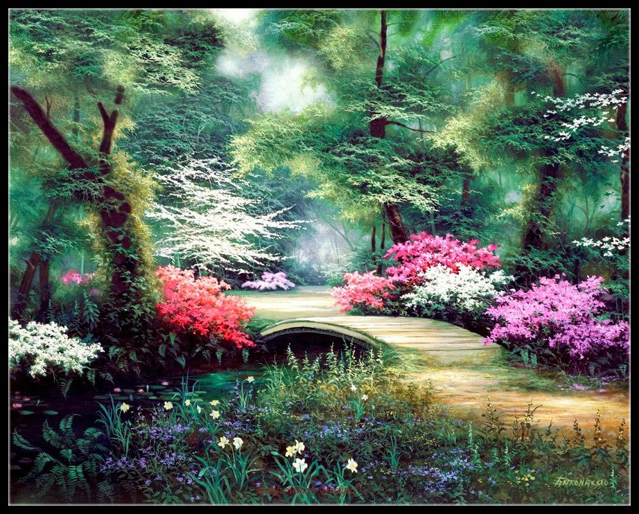 Enchanted Garden - Counted Cross Stitch Patterns Embroidery Crafts Needlework DIY Chart DMC Color