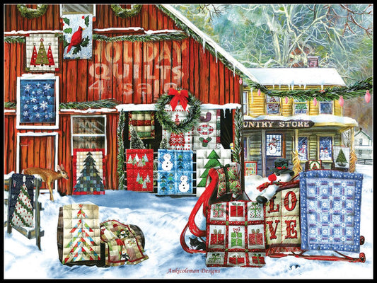 Holiday Quilts - Counted Cross Stitch Patterns Embroidery Crafts Needlework DIY Chart DMC Color