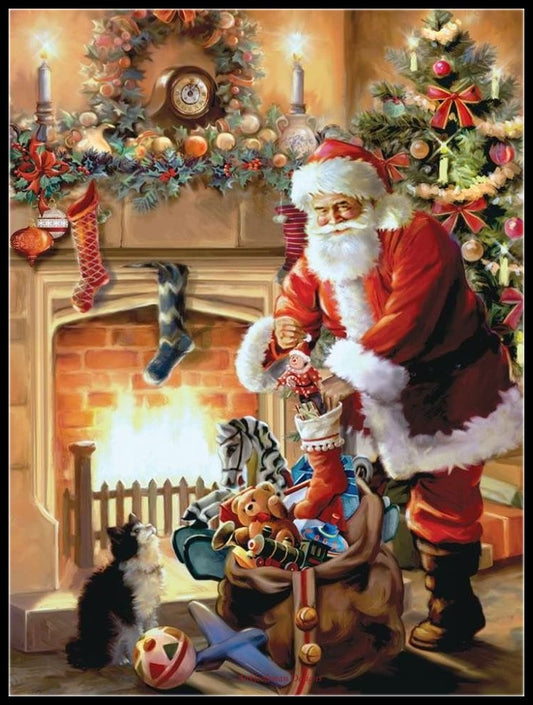 Santa Claus 47 - Counted Cross Stitch Patterns Embroidery Crafts Needlework DIY Chart DMC Color