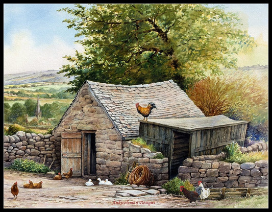 The Old Poultry House - Counted Cross Stitch Patterns Embroidery Crafts Needlework DIY Chart DMC Color