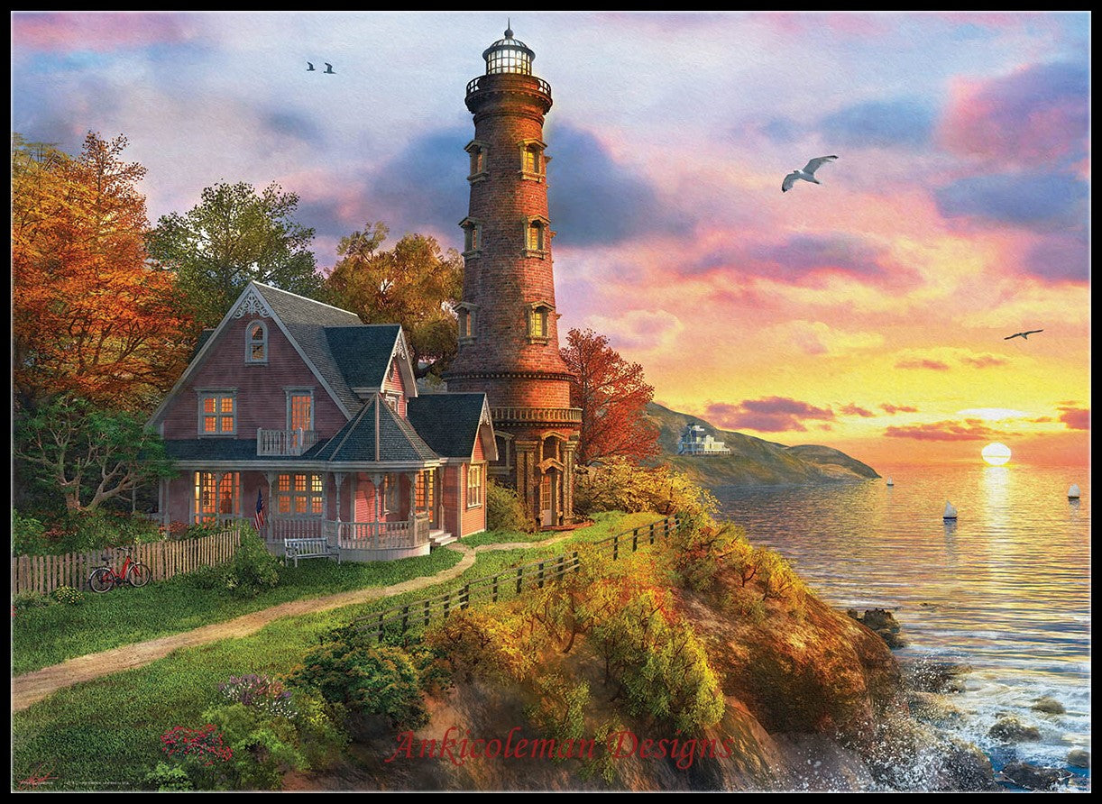 The Old Lighthouse - Counted Cross Stitch Patterns Embroidery Crafts Needlework DIY Chart DMC Color