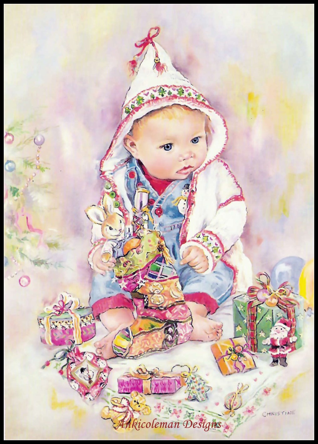 Baby's First Christmas - Counted Cross Stitch Patterns Embroidery Crafts Needlework DIY Chart DMC Color