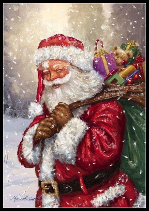 Santa Claus 50 - Counted Cross Stitch Patterns Embroidery Crafts Needlework DIY Chart DMC Color