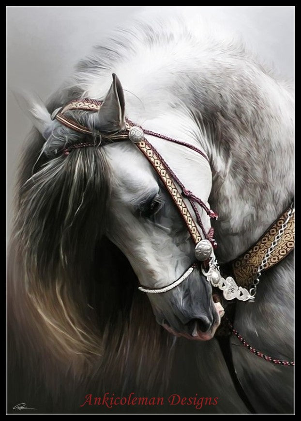 Andalusian Horse - Counted Cross Stitch Patterns Embroidery Crafts Needlework DIY Chart DMC Color