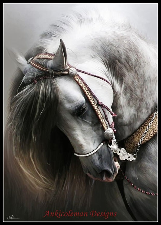 Andalusian Horse - Counted Cross Stitch Patterns Embroidery Crafts Needlework DIY Chart DMC Color