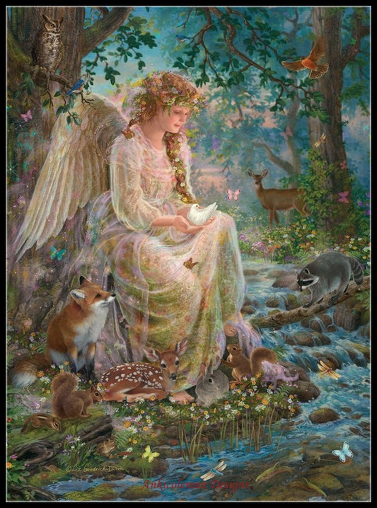 Forest Fantasy Angel - Counted Cross Stitch Patterns Embroidery Crafts Needlework DIY Chart DMC Color