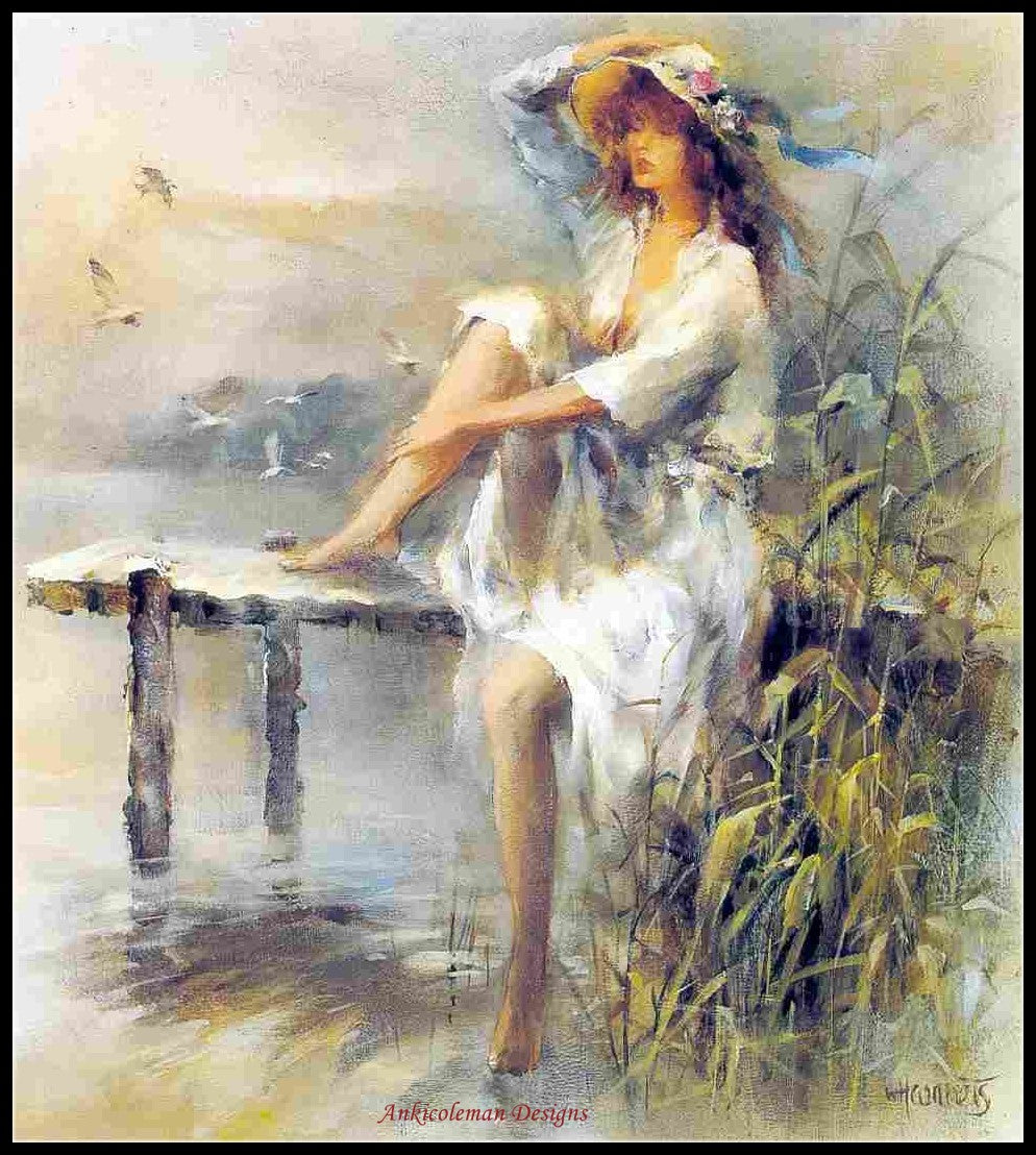 Waterside - Counted Cross Stitch Patterns Embroidery Crafts Needlework DIY Chart DMC Color