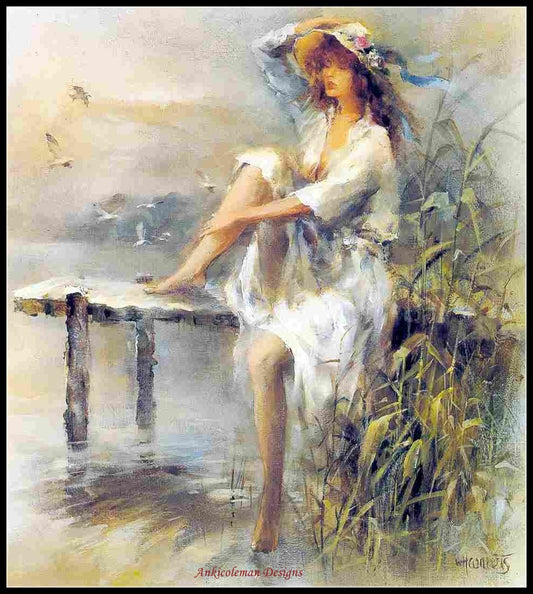 Waterside - Counted Cross Stitch Patterns Embroidery Crafts Needlework DIY Chart DMC Color