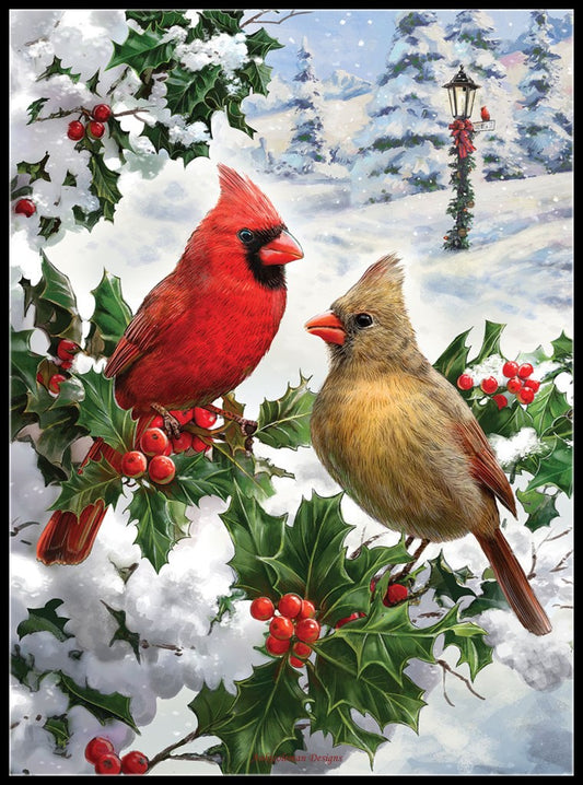 Cardinal Couple - Counted Cross Stitch Patterns Embroidery Crafts Needlework DIY Chart DMC Color